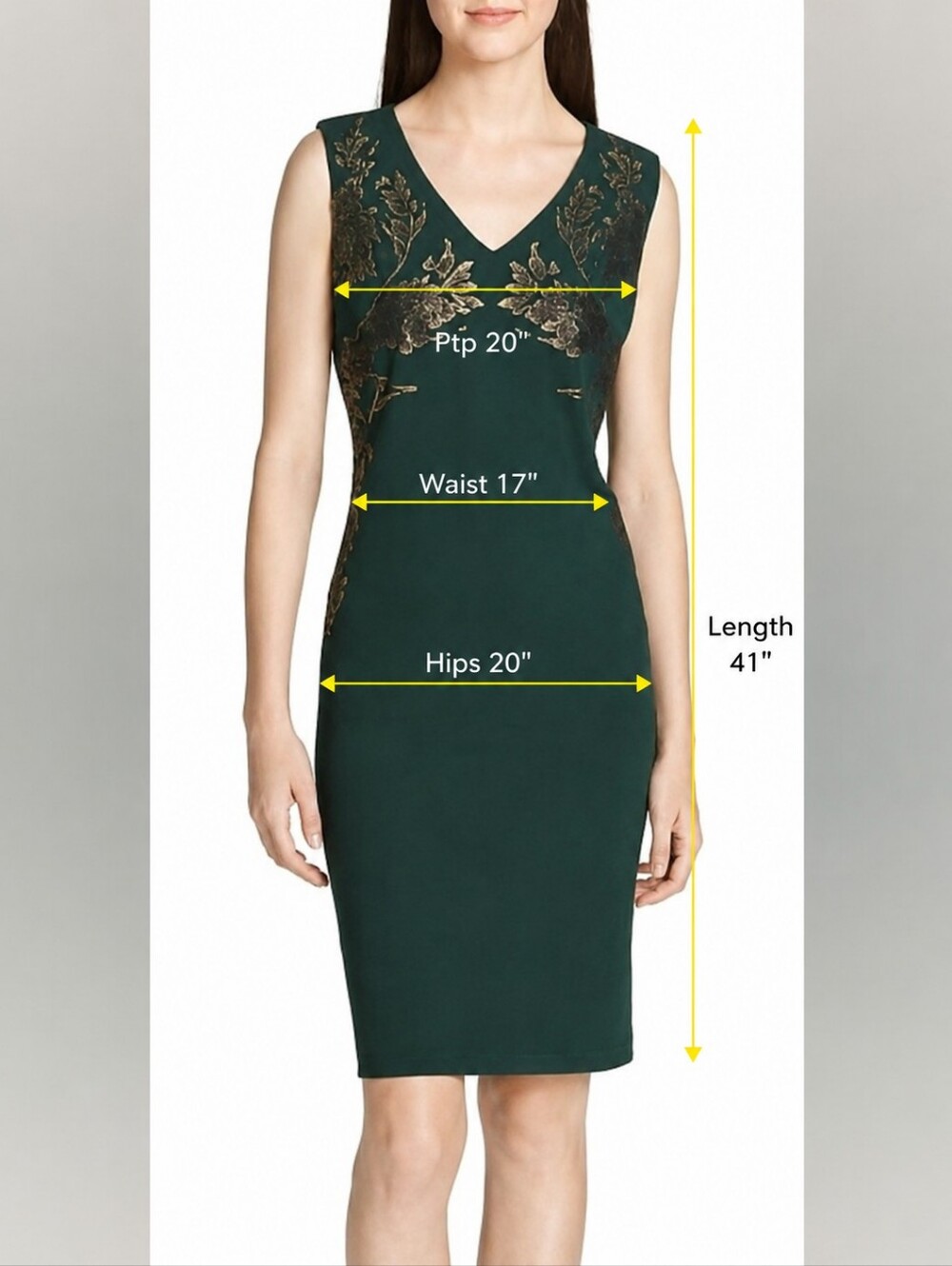 Calvin Klein Emerald Embellished Sheath Dress Size 12